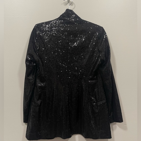 L’école Des Femmes black Smoking Sequins Jacket size small - Picture 6 of 9